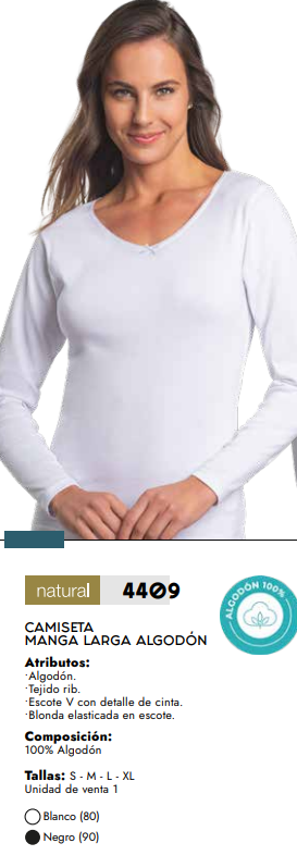 Camiseta Manga Larga de Algodón 4409