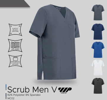 POLERA CLINICA HOMBRE CUELLO EN V MCO2