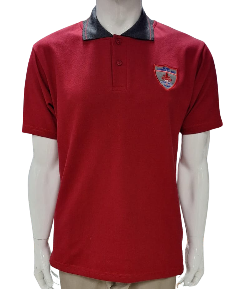 Camisero Rojo Manga Corta Unisex Colegio Leonardo Da Vinci