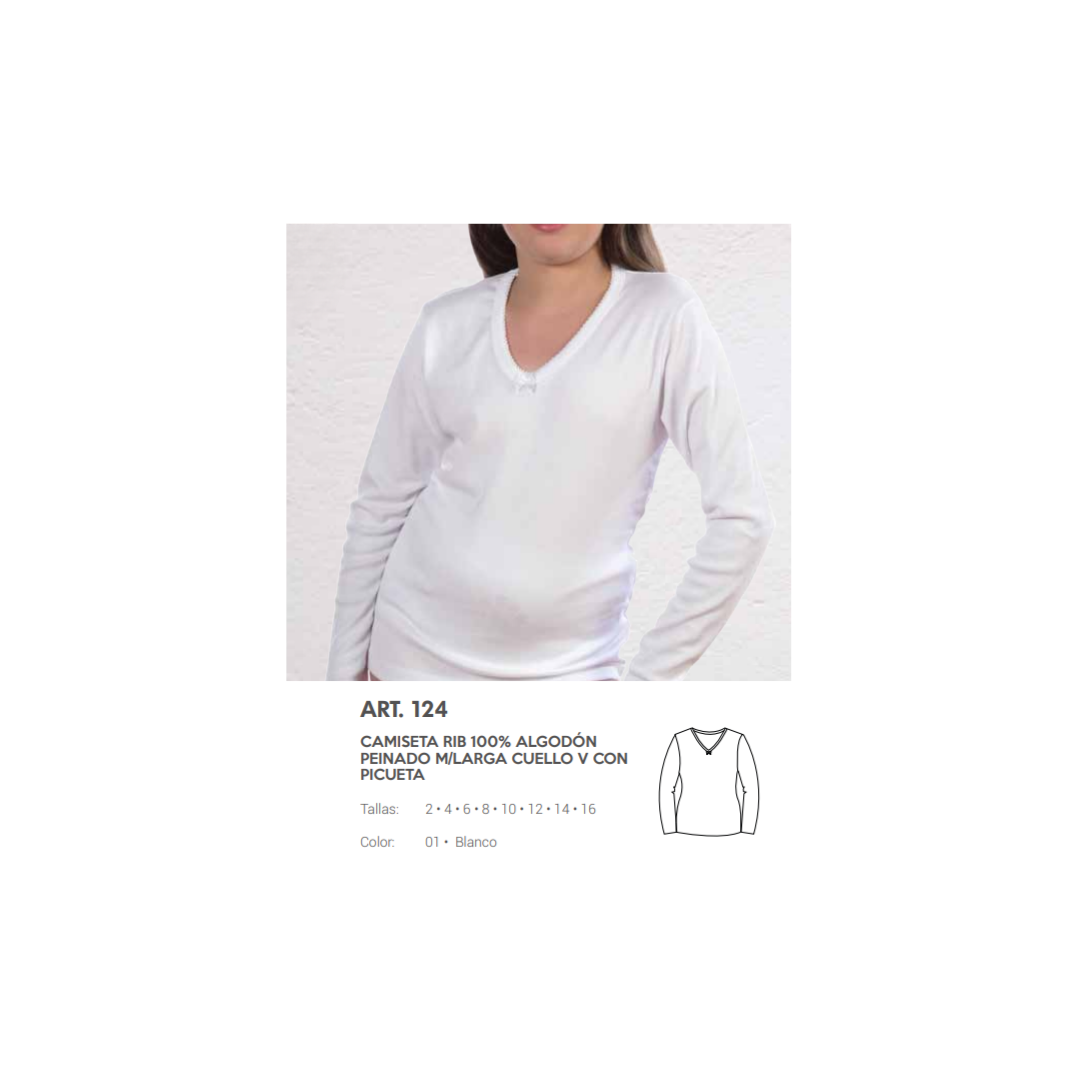 Camiseta Algodón M/l Niña