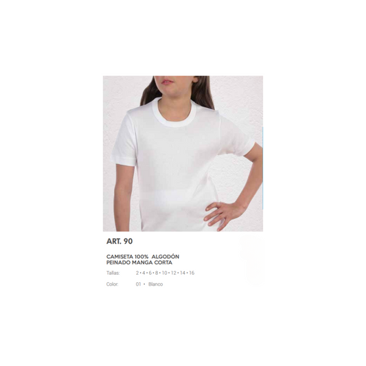 Camiseta M/C Polo Blanco unisex 90