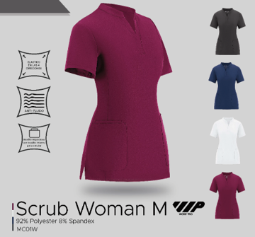 POLERA CLINICA MUJER CUELLO MANDARIN MC01W